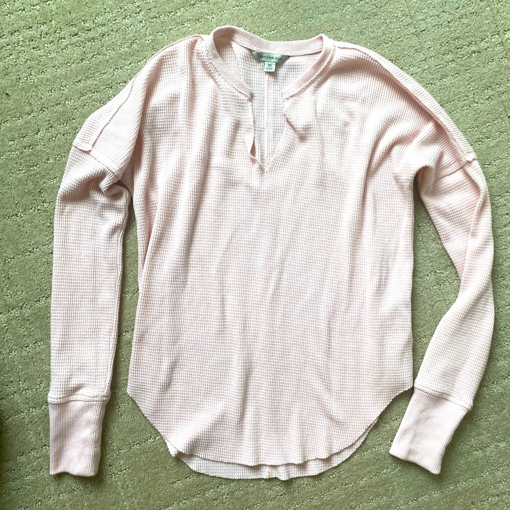 Light pink waffle shirt